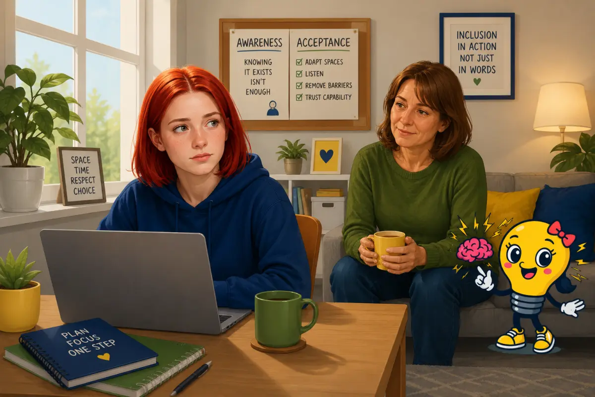 Calm ADHDaptive blog cover representing autism awareness shifting towards autism acceptance and inclusion
