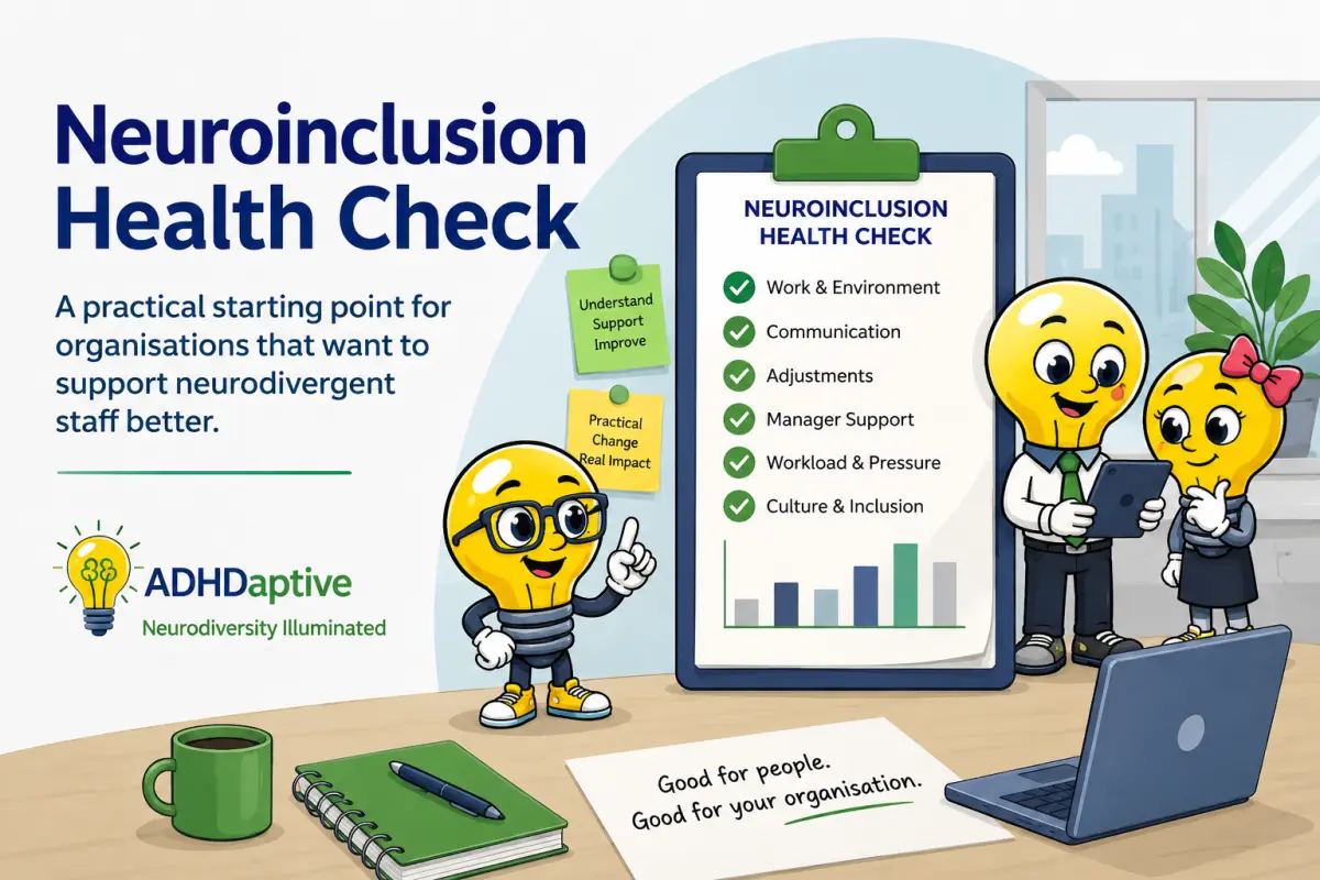 Neuroinclusion health check for workplace support, managers and neurodivergent staff