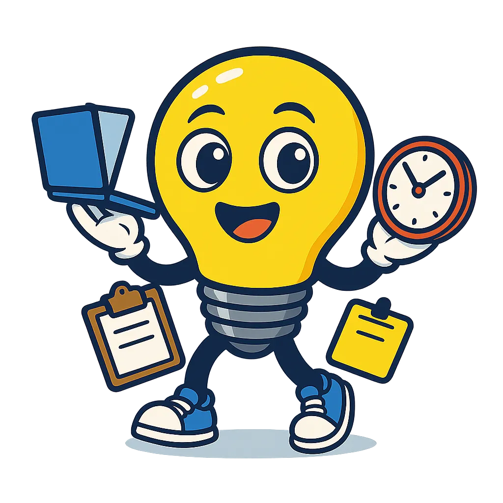 ADHDappi holding papers and a clock, showing everyday ADHD pressure and overwhelm